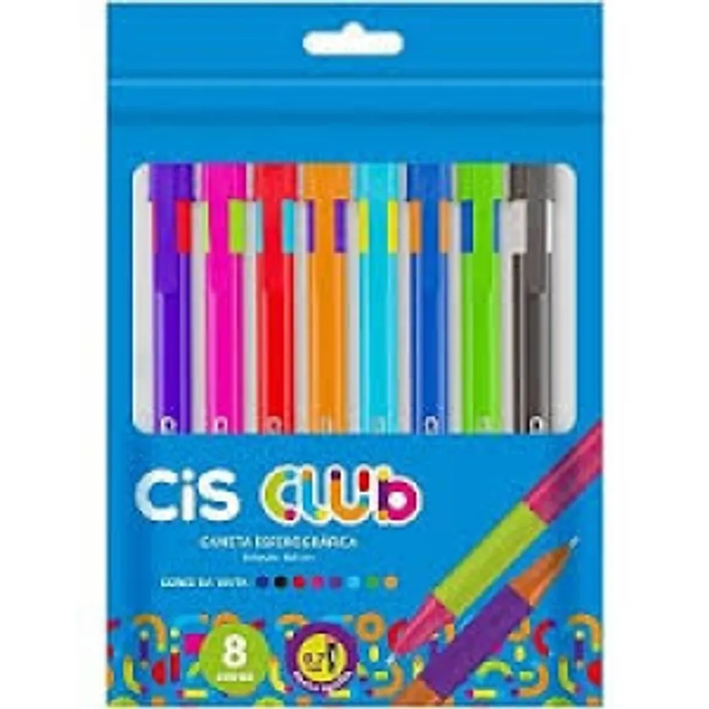 Caneta Esferográfica Duo Tilibra Marcador