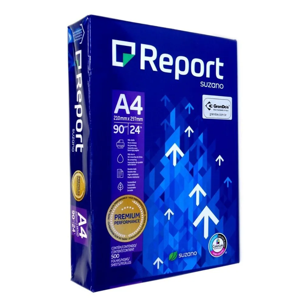 Papel Sulfite Report A4 Branco 90G 500 Folhas
